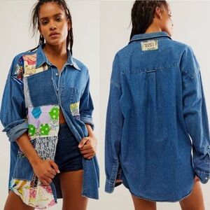 NWOT- Free People x Riley Patchwork Shirt Jacket